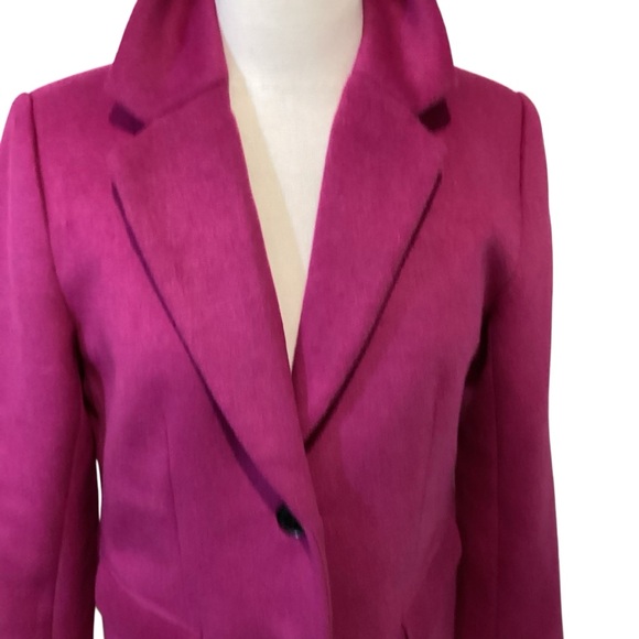 Loft Wool Blend Tailored Coat in Rich Pink Berry Size SP Petite - Picture 12 of 14